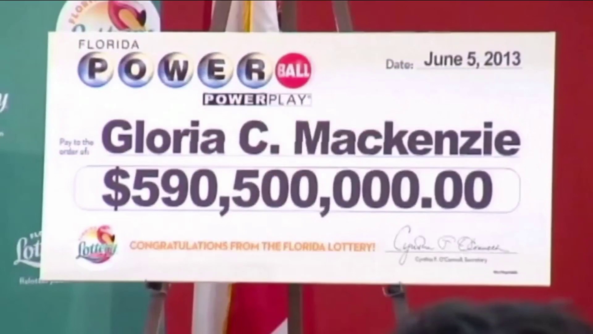 Gloria Mackenzie: Winner of the most important US lottery payout.